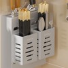 Utensil Holder Stainless Steel Wall Mount Chopstick Draining Storage Shelf