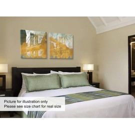 Niwo ART - Golden Bridges A, Golden Series Canvas Wall Art Home Decor,Stretched Ready to Hang (20"x20"x1.5")