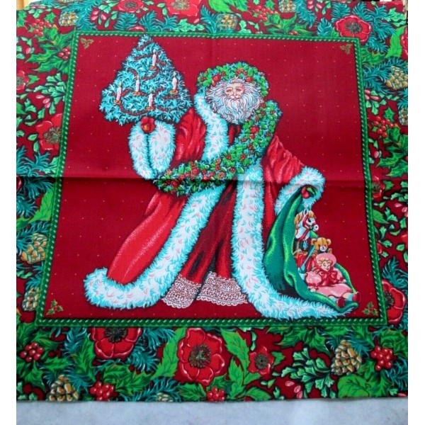 Red Rooster Fabric Red Rooster "Father Christmas" in Reds &