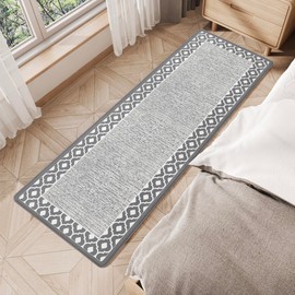 ATRUG Anti Fatigue Kitchen Rug Kitchen Floor Mats Cushioned Anti Fatigue Memory Foam Kitchen Rugs Padded Kitchen Floor Mat Non Slip Washable Kitchen Mats for Floor Laundry Office Sink 17.3"x47.2" Grey