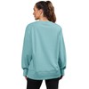 Nirovien Womens Oversized Crewneck Sweatshirt Side Slit Long Sleeve Pullover