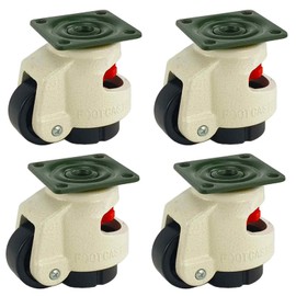 YuYBrightmi 4 Pcs 40F Leveling Machine Caster, Top Plate Leveling Wheel with Retractable Pad for Workbench, Heavy Furniture,Machine Equipment(1.5 INCH)