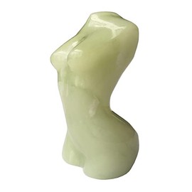 Bacatgem New Jade Healing Crystal Female Model Figurine Sculpture, 2 Inches Carving Pocket Palm Stone Office Decor Decoration