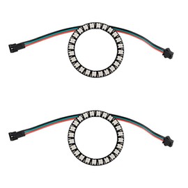 Geekstory 2PCS 24 Bits WS2812 5050 RGB LED Ring Lamp Light Stage Light with Integrated Full Color RGB Ring Drivers for Arduino Raspberry Pi ESP32