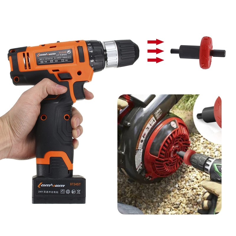Lidscura Electric Start Drill Bit, Engine Lawn Mower Easy Starter