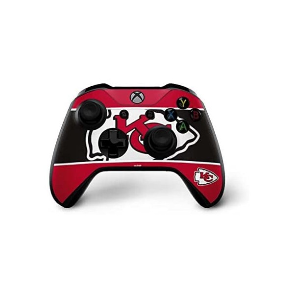 Skinit Decal Gaming Skin Compatible with Xbox One X Controller - Officially Licensed NFL Kansas City Chiefs Zone Block Design