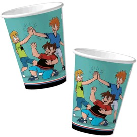 8 Party Cups "Die Drei ??? Kids" for Children's Party and Children's Birthday Party | 3 Question Marks Cups Paper Cups Children Detective Party Decoration Set