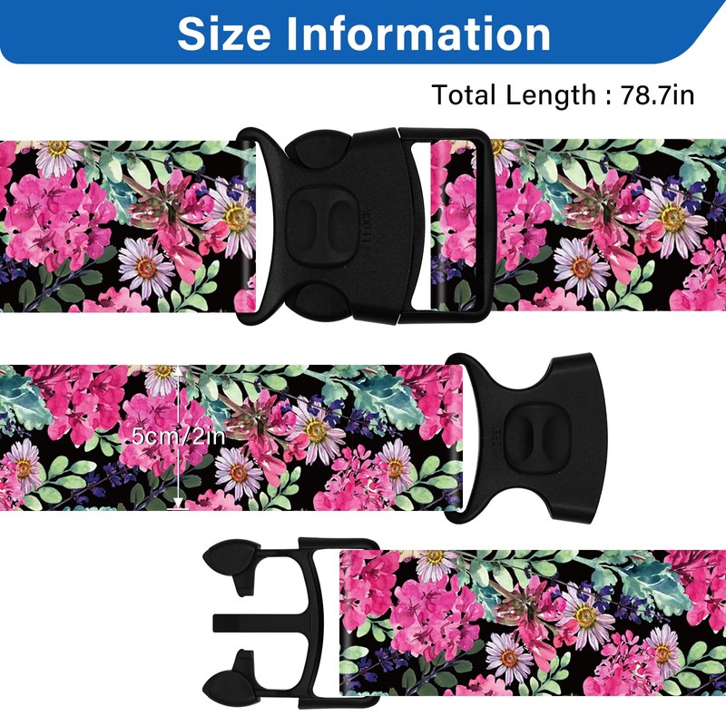 2 Pack Luggage Straps for Suitcases, Adjustable Travel Belt with