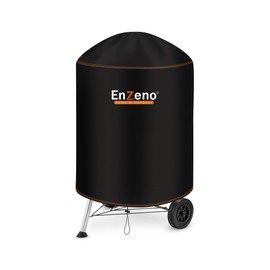 Enzeno Weatherproof Barbecue Cover, 71 x 68 cm, Gas Grill Cover, Dustproof Grill Tarpaulin for Weber, Brinkmann, Char Broil, Black