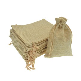 Bezall 20Pcs Burlap Bags with Drawstring, Linen Gift Bags Jewelry Pouches Sacks for Wedding, Party Favor, DIY Crafts, Present (Flaxen, 5.9 x 7.5 Inch)