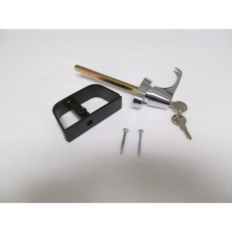 L Door Handle Chrome 4-1/2" W/Back HandleOff Center Shaft Shed