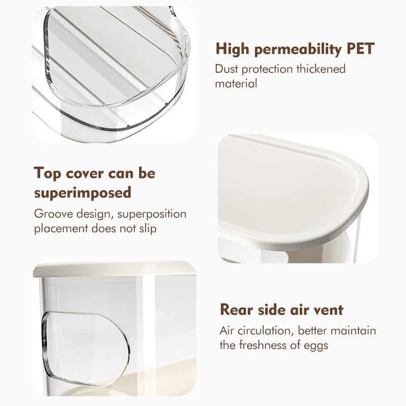 Rolling Egg Dispenser For Refrigerator, Egg Holder Space Saving Egg