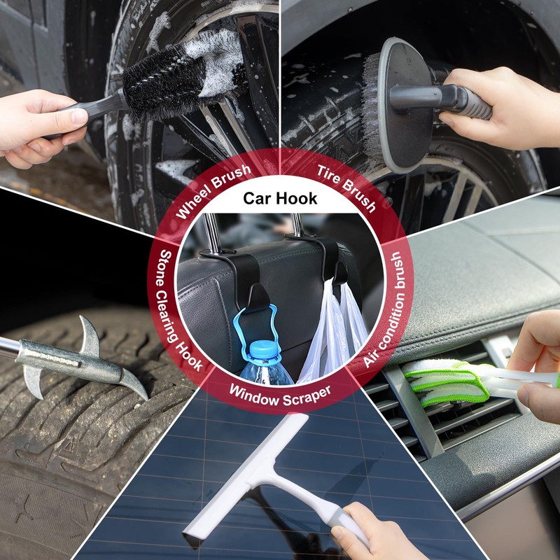 GPUSFAK 46Pcs Car Wash Cleaning Kit with Foam Gun Sprayer