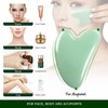 Gua Sha Face Treatment with Jade, Natural Stone, Heart Shape,