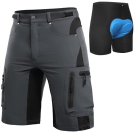 Cycorld Men's MTB Cycling Shorts, Quick-Drying Mountain Bike Shorts with 4D Seat Padding, Elastic, for Outdoor Sports