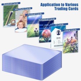 200 Pack 3"x4" Top loaders for Cards - 35pt Premium Hard Plastic Card Protectors, Plastic Card Sleeves, for Trading Baseball Game Sports Collectible Card (100 PCS Toploader + 100 PCS Penny Sleeves)