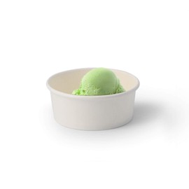 BIOZOYG 50 x Ice Cream Cups Cardboard 100 ml White - Disposable Cups Plastic-Free and Biodegradable - Dessert Bowl To-Go Cups