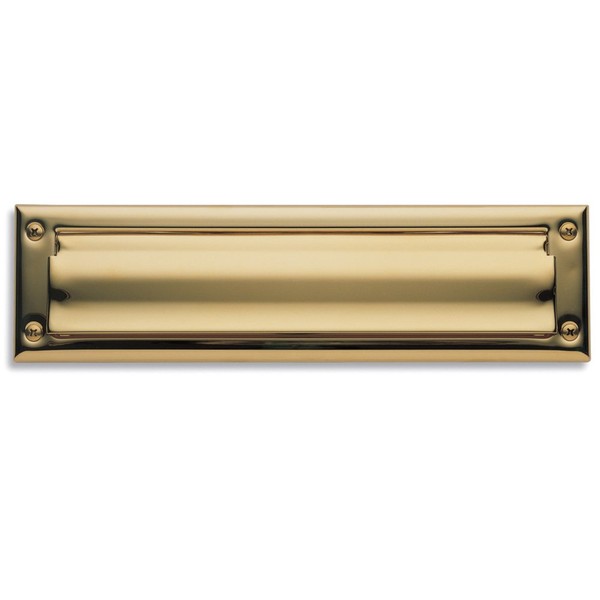 Baldwin Estate 0014.003 Letter Box Plate in Polished Brass, 13" x 3.625"