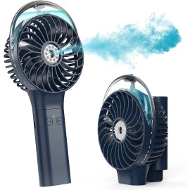 Foldable Handheld Misting Fan 3000mAh USB Rechargeable with Water Tank Spray Functioncolor: White, Plug Type: AU