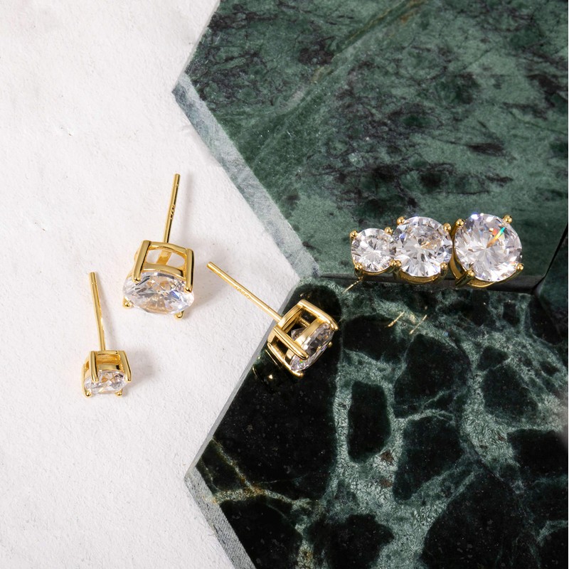 S.Leaf Cubic Zirconia Stud Earrings Studs Statement Earrings for Women