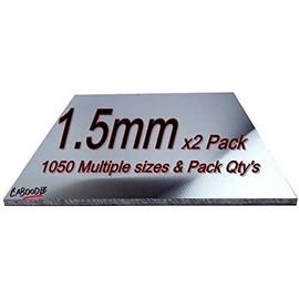 Aluminium Sheet Plate 1.5mm 1050 grade - Multiple Size's & Pack Qty's -150mm x 100mm x 1.5mm-2Pk