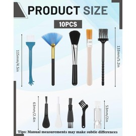 KEMUZ 10 Stück Nylon Antistatische Bürste Antistatik Reinigungsbürsten Set, Computer Tastatur Bürste, Kunststoff Antistatisch für Reinigung PC, Tastatur, Leitfähigen Boden, Motherboards