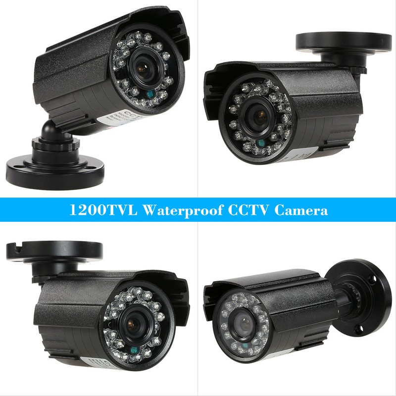 1200TVL CCTV Camera 24 IR Lamps Night Vision 1/3’’ CMOS