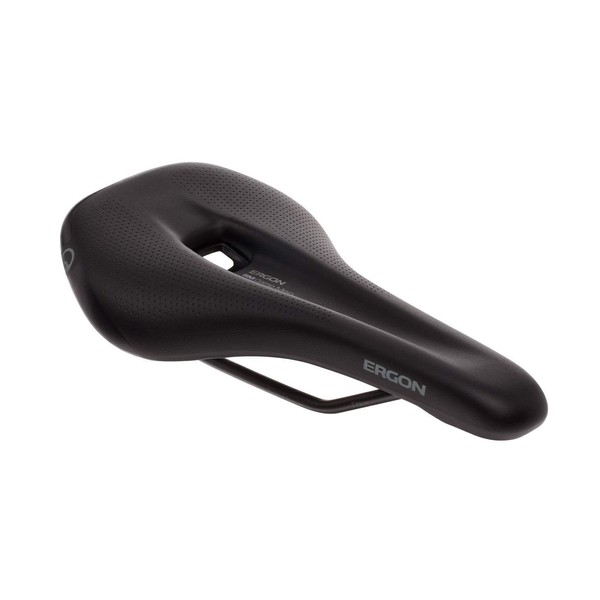 Ergon - SM Comp Ergonomic Comfort Bicycle Saddle | for All Mountain, Trail, Gravel and Bikepacking Bikes | Mens | Two Sizes | Stealth Black