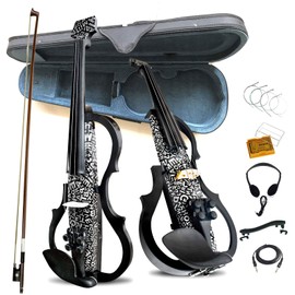 Premium Carbon Fiber Electric Violin Full Size 4/4,Professional Silent Electric Violin for Adults,Teens,Electric Fiddle with Pro Pick up-ZNDS-2304