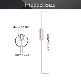 Fielect 10Pcs Fast Blow Thermal Fuses 72 Degree Celsius Thermal Cutoffs Fuse Circuit Cut-Off Temperature Thermal Fuse 250V 10A