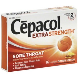 Cepacol Maximum Strength Throat Drop Lozenges, Honey Lemon, 16 Count (Pack of 24)