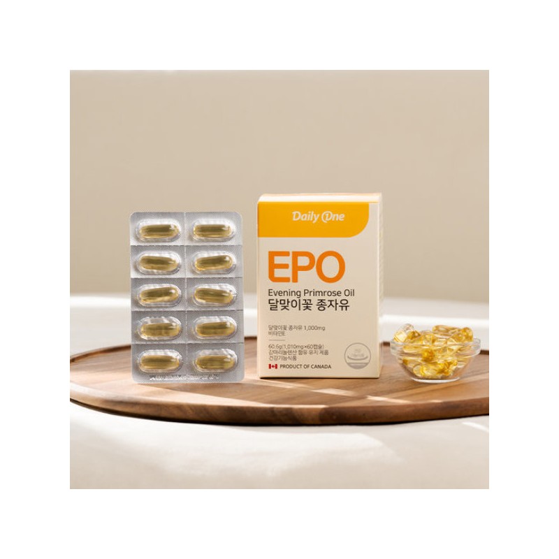 DailyOne 데일리원 EPO 달맞이꽃 종자유 비타민E 1010mg X 60캡슐 1통