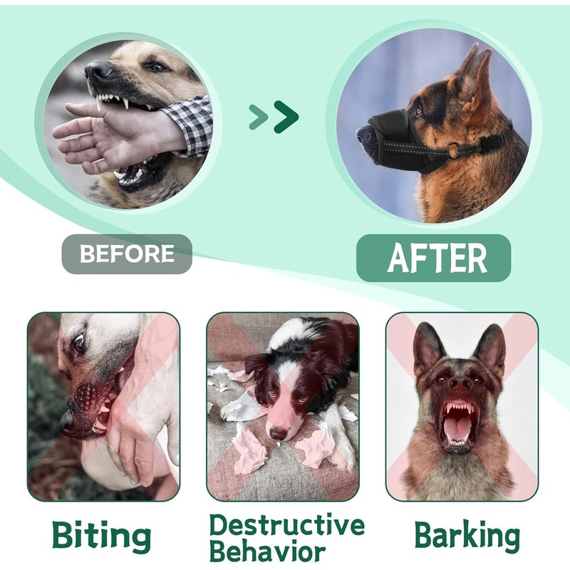 Dog Muzzle, Air Mesh Breathable Muzzle for Medium Large Sized