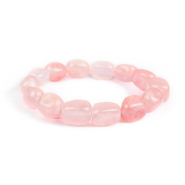 Ayana Crystals Rose Quartz Tumbled Stone Bracelet for Women - Handcrafted, Ethically Sourced Rose Quartz Crystals, Healing Crystal Bracelet - Fits 5.5”-7” Wrists