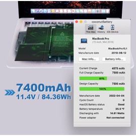 SNSYIY A1953 Battery for MacBook Pro 15 Inch A1990 (Mid 2018 2019) EMC 3215 3359