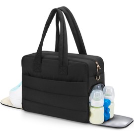 Breast Pump Bag with Insulated Breast Milk Cooler Pocket, Fits Spectra S1/S2 & Most Pumps, Water‑Resistant Work & Travel Tote with 15.6" Laptop Sleeve, Stroller Straps, Luggage Sleeve & Ice Pack