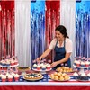 4th of July Foil Fringe Curtains, Red White Blue Streamers