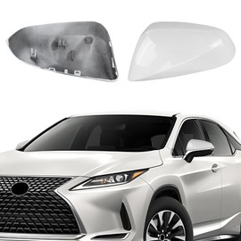 Pearl White Direct Replacement Side Mirror Covers Caps for 2015-2021 Lexus NX200T NX300 RX350 RX450H, Directly Replace Style, Not Sticker Style, Driver Side
