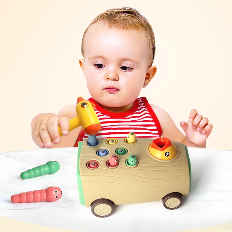 Bird Feeding Toy Toddler Funny Woodpecker Catching Worms Game Educational