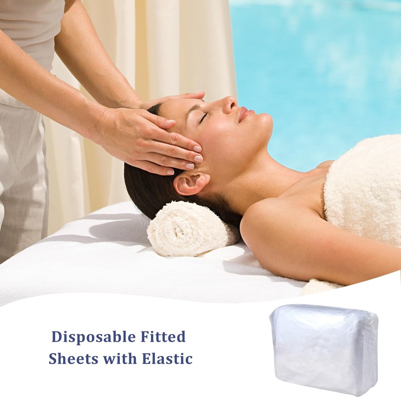 100PCS Disposable Fitted Massage Table Sheets, Heavy Duty Elastic Disposable