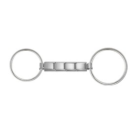 Quiges - 9 mm Italian Style Module Bracelet Stainless Steel Shiny Key Ring Complete for Italian Charm Modules, Gemstone