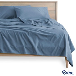 Bare Home Flannel Sheet Set 100% Cotton, Velvety Soft Heavyweight - Double Brushed Flannel - Deep Pocket (Twin XL, Coronet Blue)