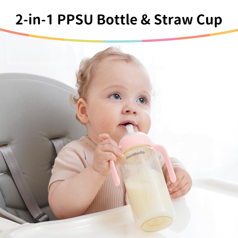 2 in 1 Baby Bottles n Straw Cup with Handle,