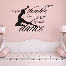 Dance Studio for Kids Decal Vinyl Inspirational Wall Quotes moharwall Sticker If You Stumble Make It Part of The Dance Room Decor