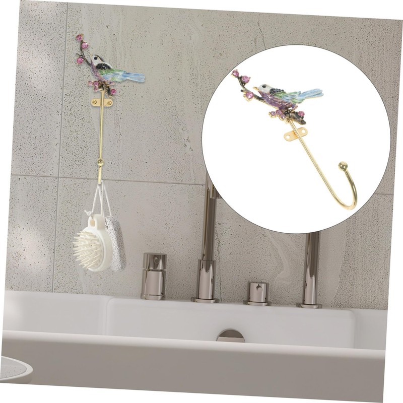 WHAMVOX Elegant Decorative Hooks Metal Wall Mount Retro Bird Shape