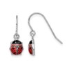 Sterling Silver Dangle Earrings with Enameled Lady Bugs