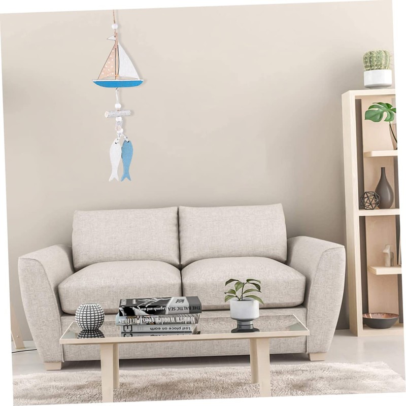 BIUDECO Wooden Fish Pendant Pcs Set Hanging Ornaments for Home