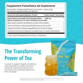 Iaso Instant Tea - Refreshing Lemonade-Flavored Cleansing drink for Daily Wellness - 25 Sachets