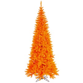 Vickerman 5.5' Orange Fir Slim Artificial Christmas Tree, Unlit - Faux Fir Christmas Tree - Seasonal Indoor Home Decor
