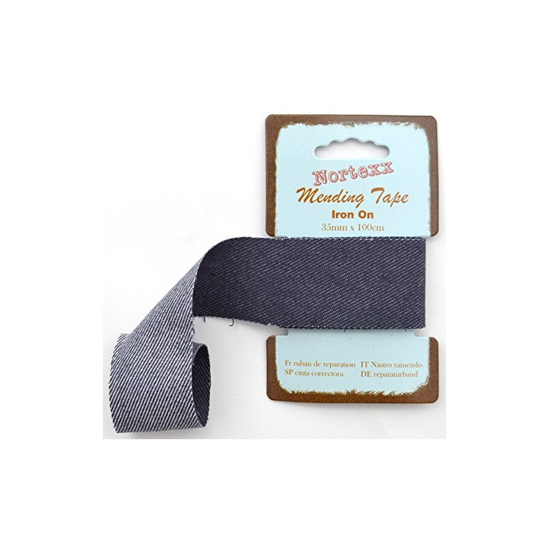 Nortexx Iron On Repair Tape-Dark Denim, 100% Cotton, 14 x